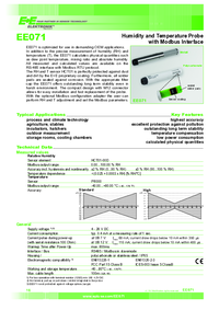 Thumbnail of document Data Sheet - EE071 Humidity/Temperature Probe